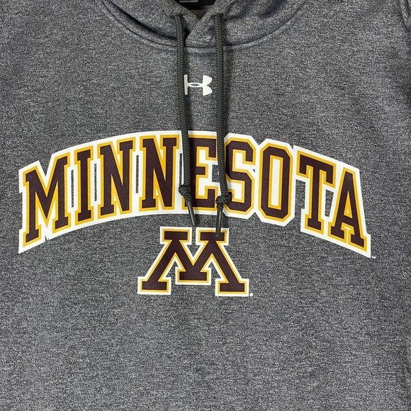 Under Armour Hoodie Adult Medium Gray Minnesota University Pullover Sweater Mens - Picture 3 of 14